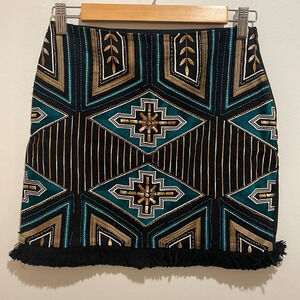 H&M Embroidered and Beaded Mini Skirt